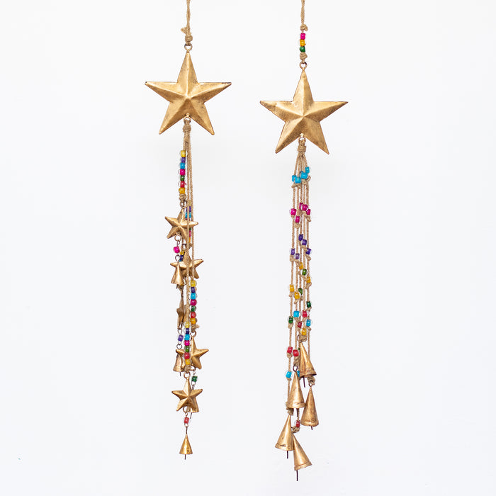 Sm.Hanging Iron Star/Glass Beads