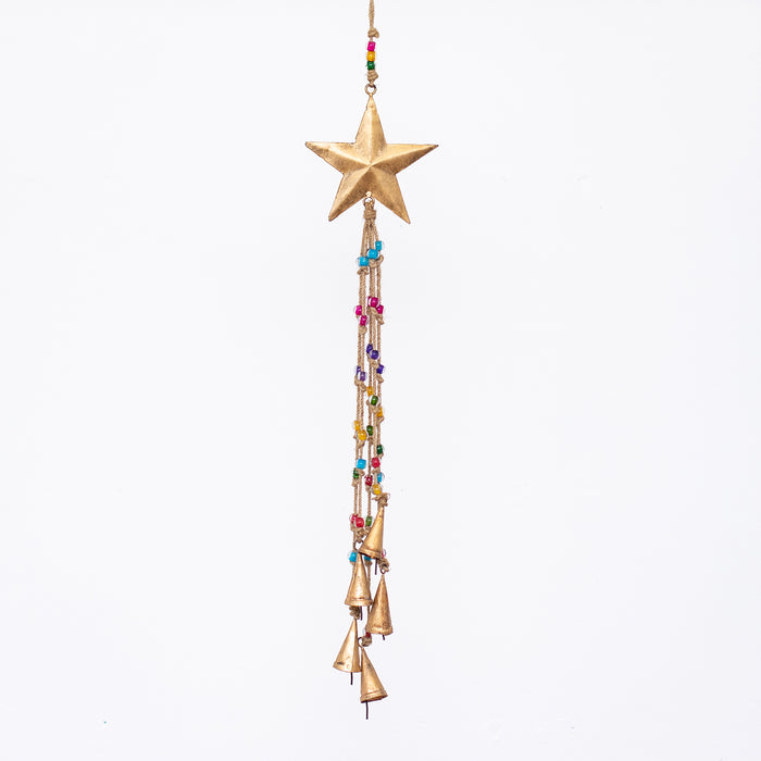 Lg.Hanging Iron Star/Glass Beads