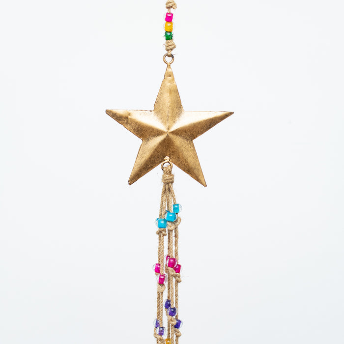 Lg.Hanging Iron Star/Glass Beads