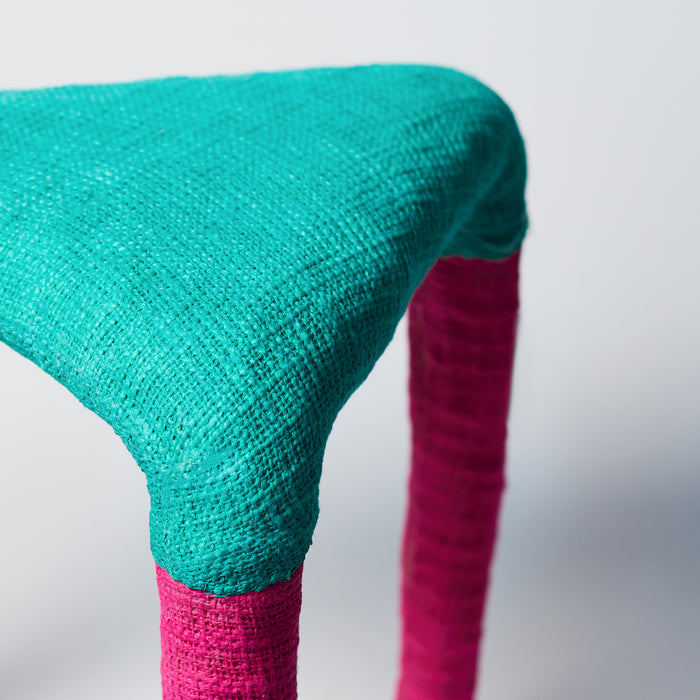 Triangular Table - Teal/Fuchsia