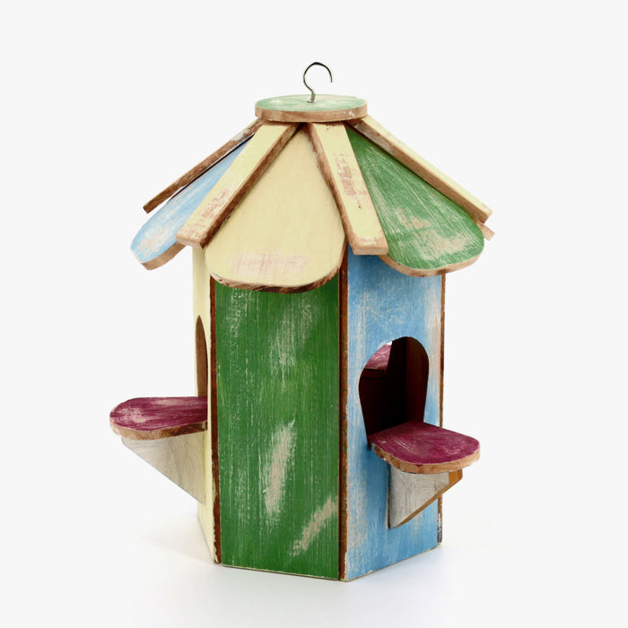 Rounded Teak Birdhouse