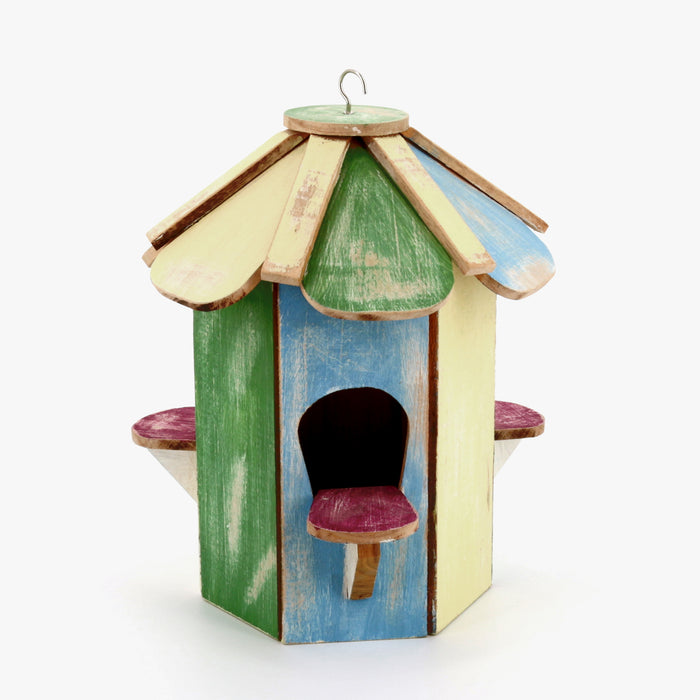 Rounded Teak Birdhouse