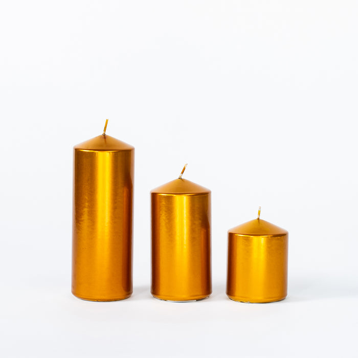 Large Pillar Candle - Antique Gold