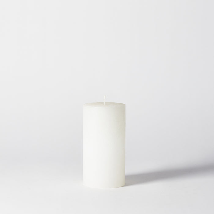 Md.Rustic Pillar Candle - White