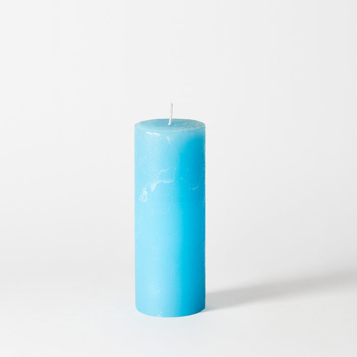 Lg.Rustic Pillar Candle - Turquoise