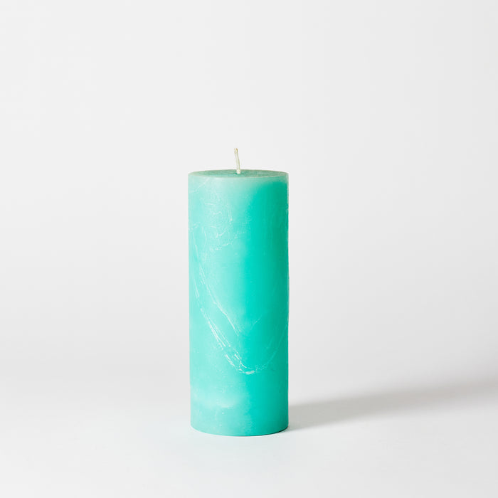 Lg.Rustic Pillar Candle - Jade