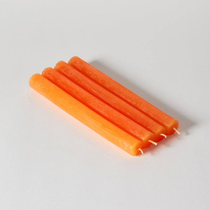 Box/4 Rustic Taper Candles-Orange