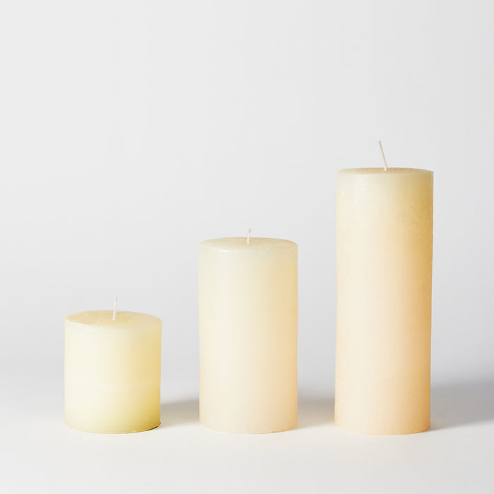 Large Rustic Pillar Candle - Ivory