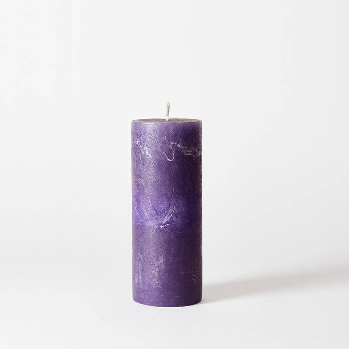 Large Rustic Pillar Candle - Violet