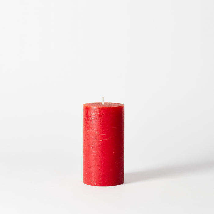 Med Pillar Candle - Bright Red