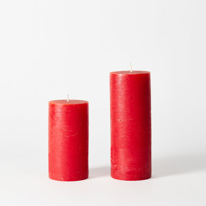 Med Pillar Candle - Bright Red