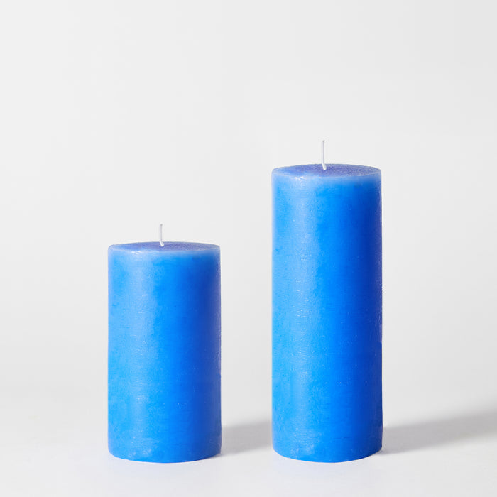 Med Pillar Candle - Bright Blue