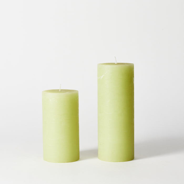 Med Pillar Candle - Rustic Green