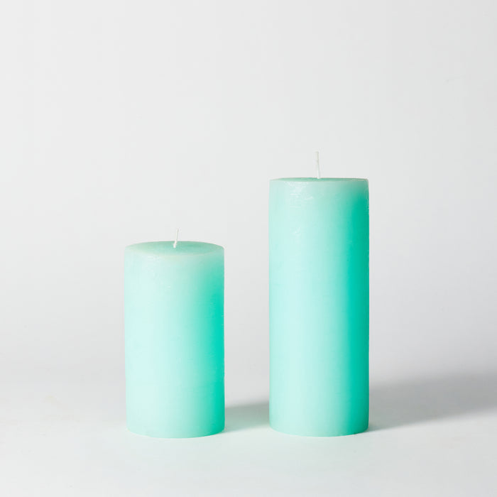 Med Pillar Candle - Light Aqua