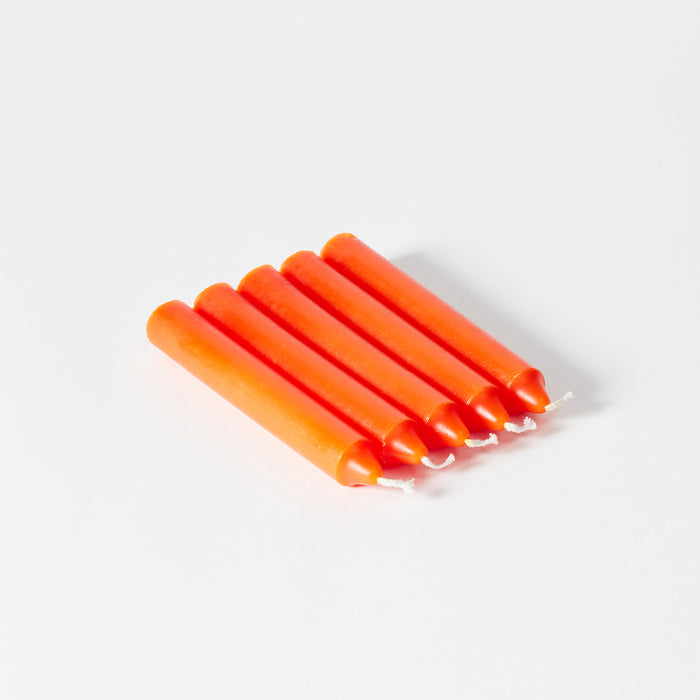 Box/5 Sm.Din.Candles-Bright Orange