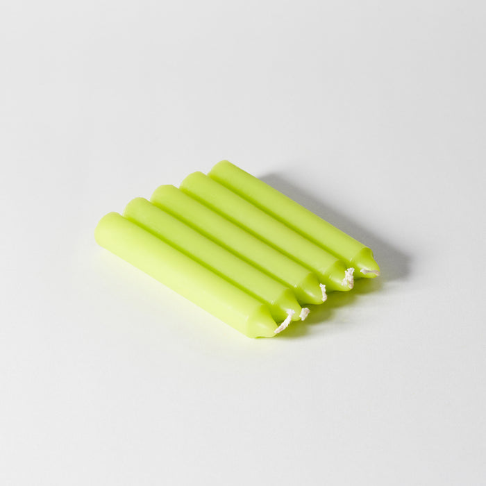 Box/5 Sm.Din.Candles-Lime Green