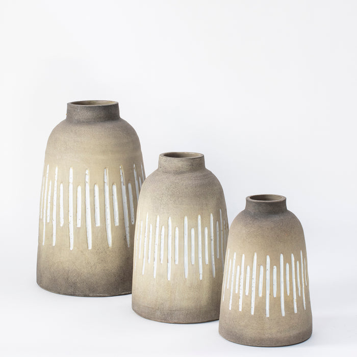 Large Vase - Sand / Stripes