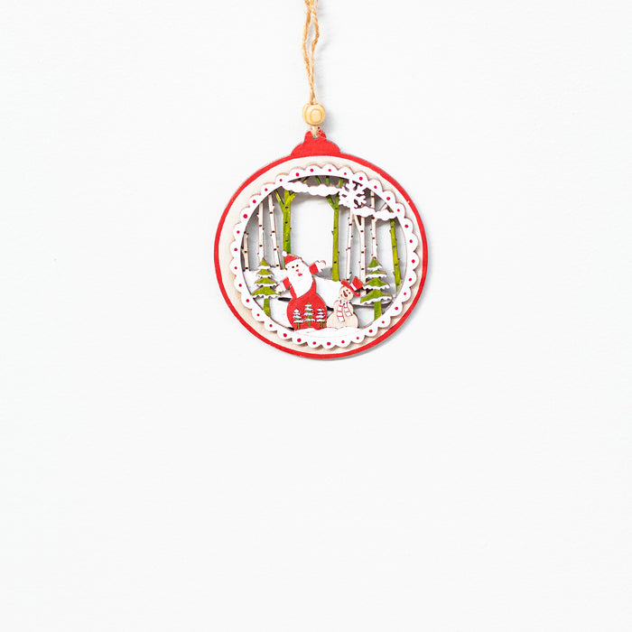 Small Red Bauble and Santa Hanger