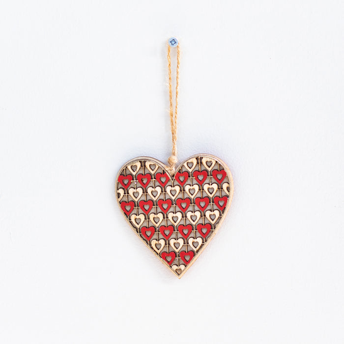 Red Heart Cut Out Hanger