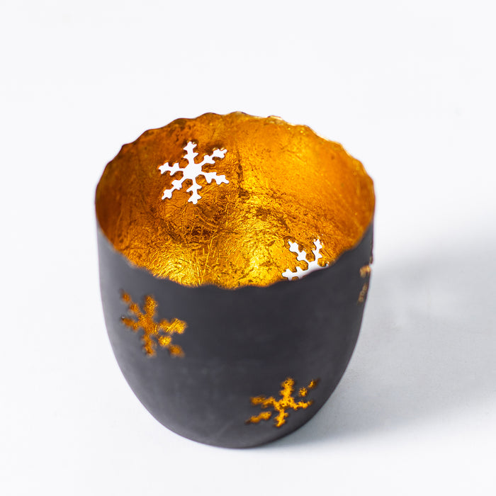Small Snowflake Votive - Gold