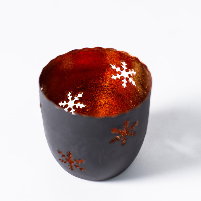 Small Snowflake Votive - Copper