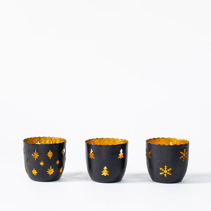 Small Long Star Votive - Gold