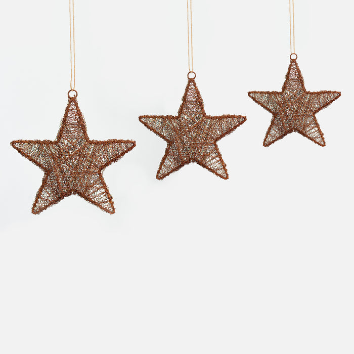 Set of Three Wire Star Hangers