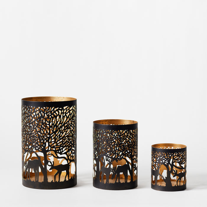 Set of Three Deer Scenes Votives