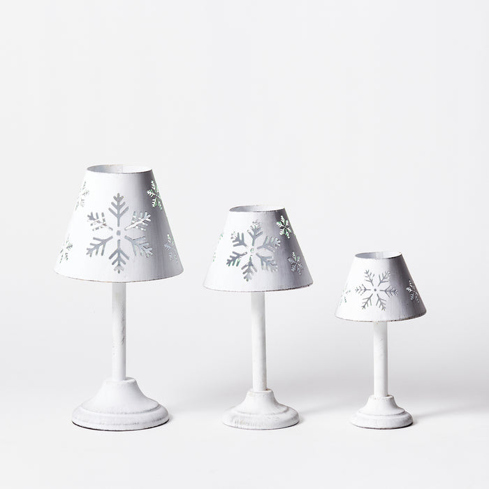 Set of 3 Snowflake Tealight Lamps
