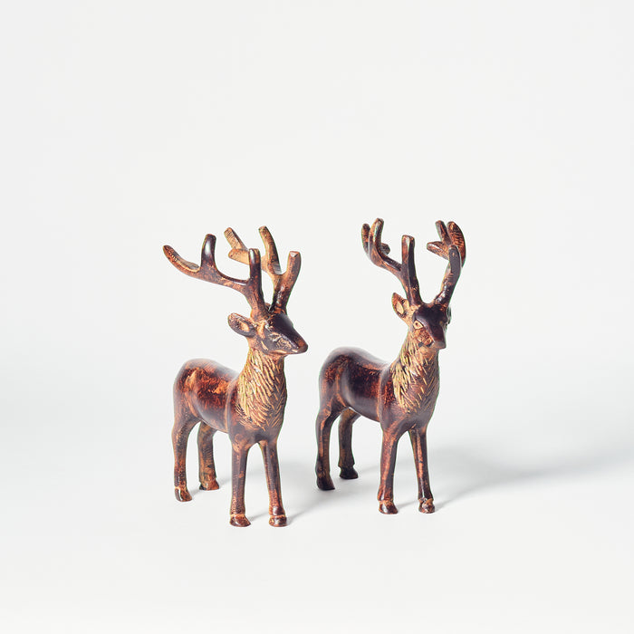 Set of Two Small Standing Stags