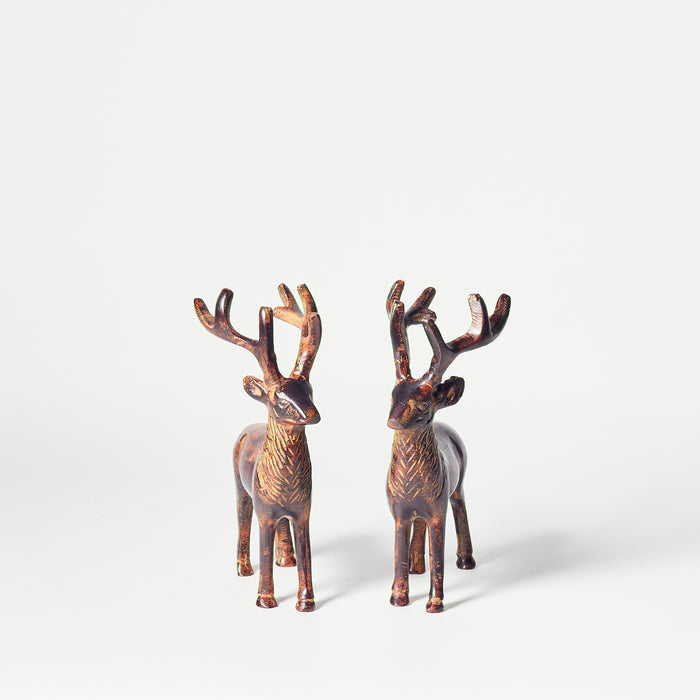 Set of Two Small Standing Stags