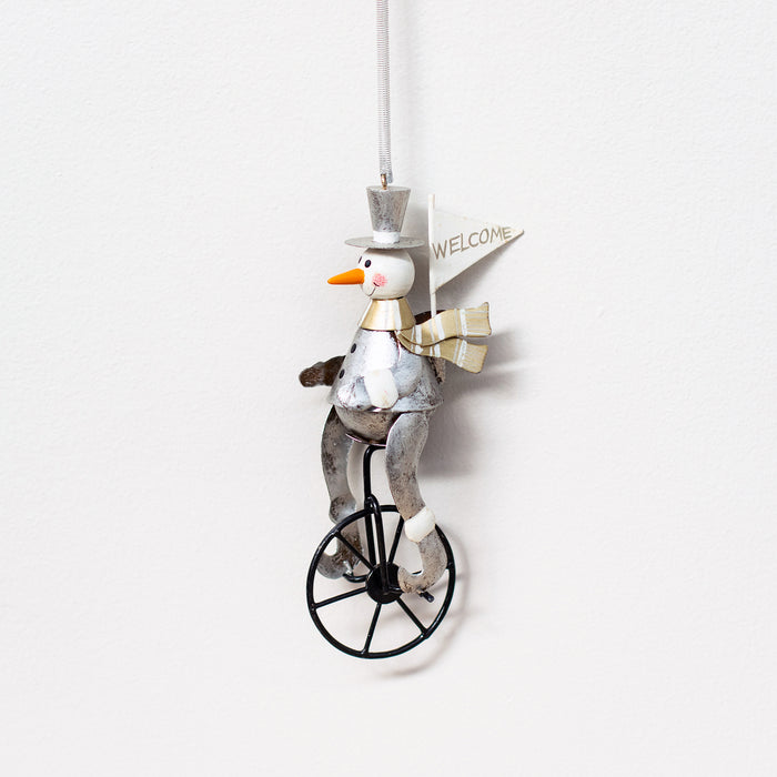 Silver Snowman Cycling Hanger