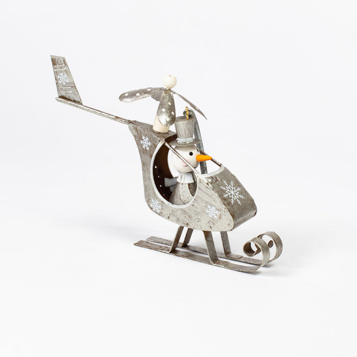 Silver Snowman Helicopter Hanger