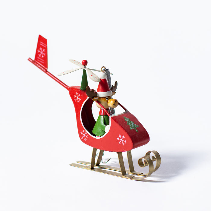 Red Reindeer Helicopter Hanger