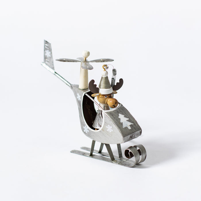 Silver Reindeer Helicopter Hanger