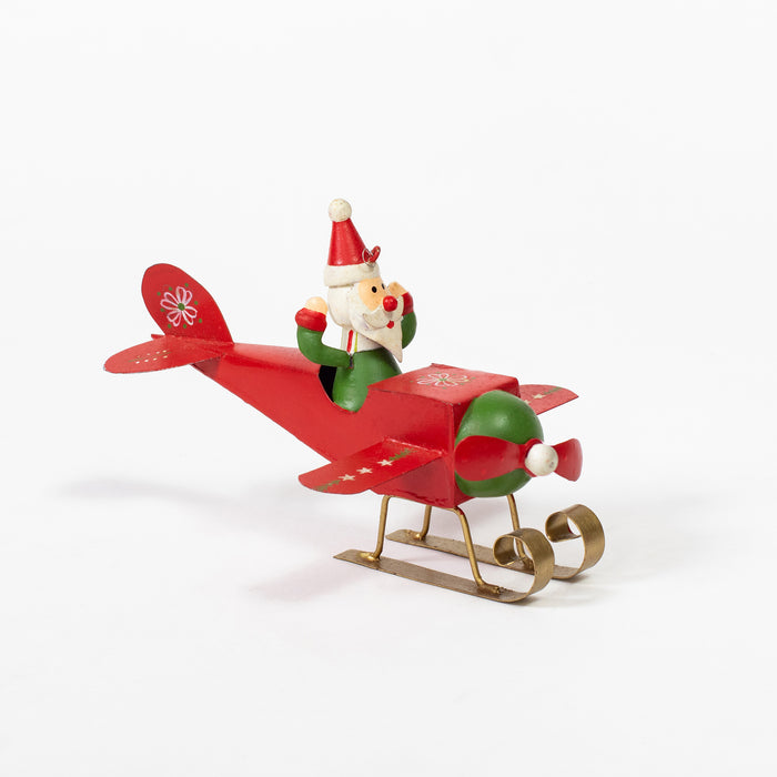 Red Santa Seaplane Spring Hanger