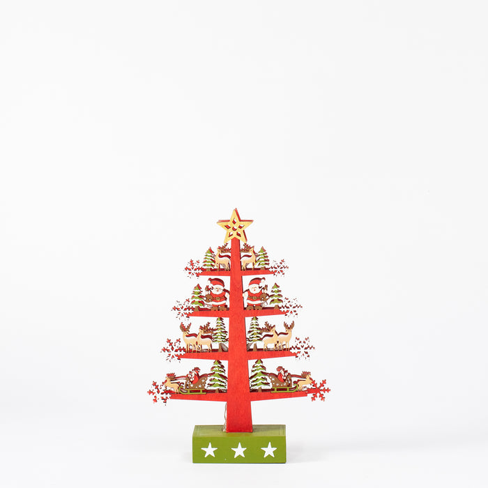 Small Wooden Tree with Lights