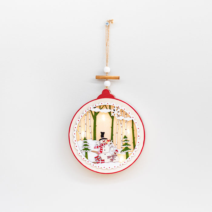 Snowmen Large Bauble Hanger-Light