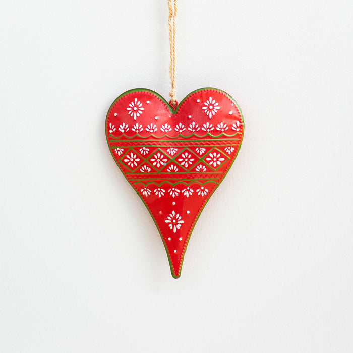 Large Red Mehndi Heart