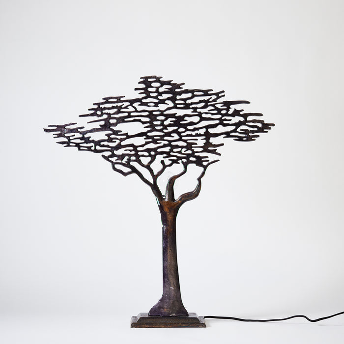 Sm.Tree of Life Lamp-Oxidised Pewt.