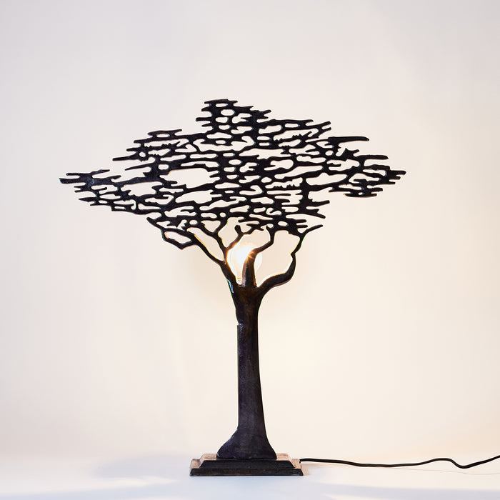 Sm.Tree of Life Lamp-Oxidised Pewt.