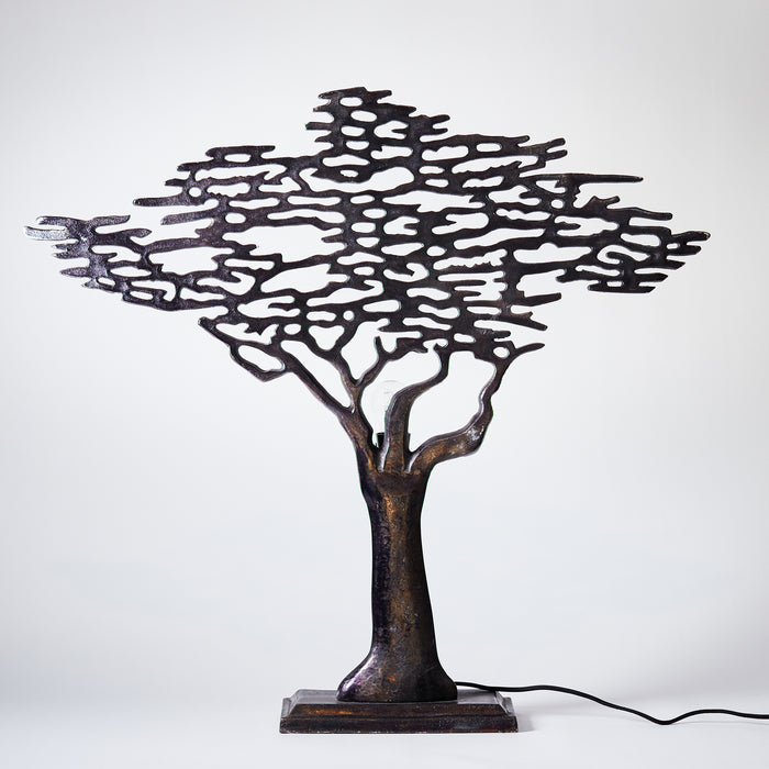 Lg.Tree of Life Lamp-Oxidised Pewt.