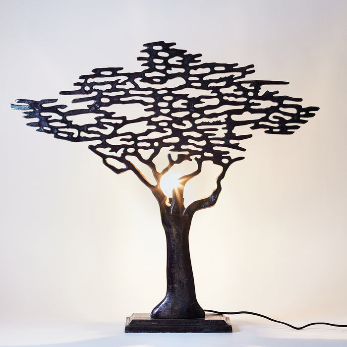 Lg.Tree of Life Lamp-Oxidised Pewt.