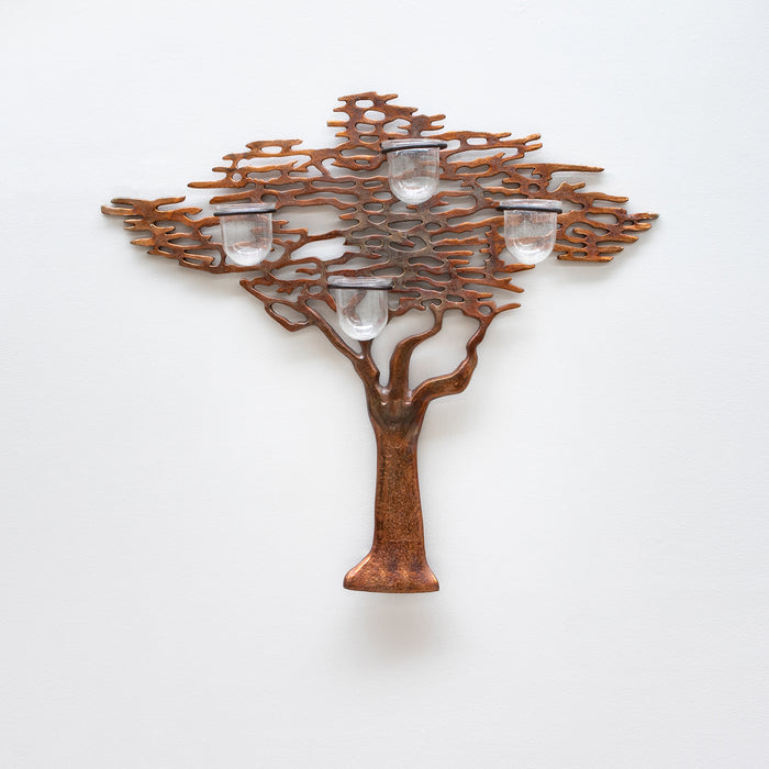 Gt Wall Tree 4 Votives-Ox.Copper