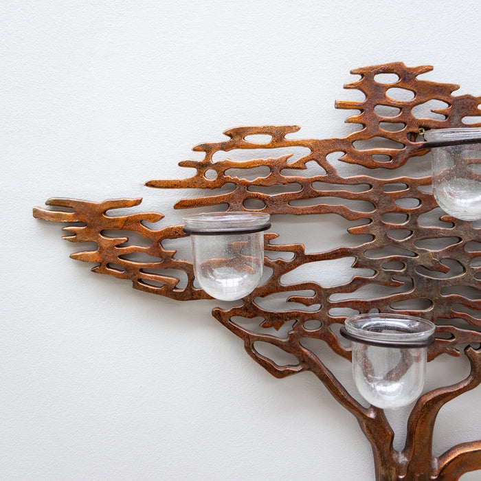 Gt Wall Tree 4 Votives-Ox.Copper