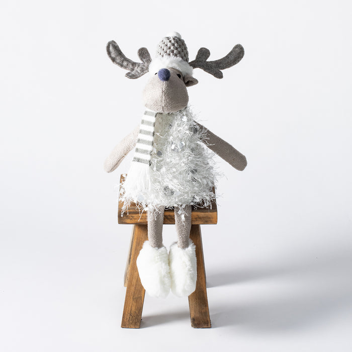 Sitting White Reindeer