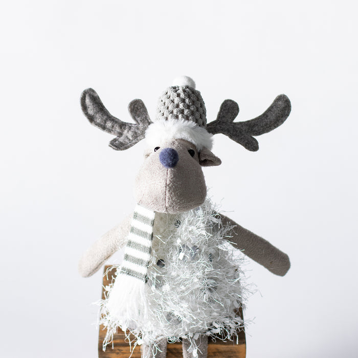 Sitting White Reindeer