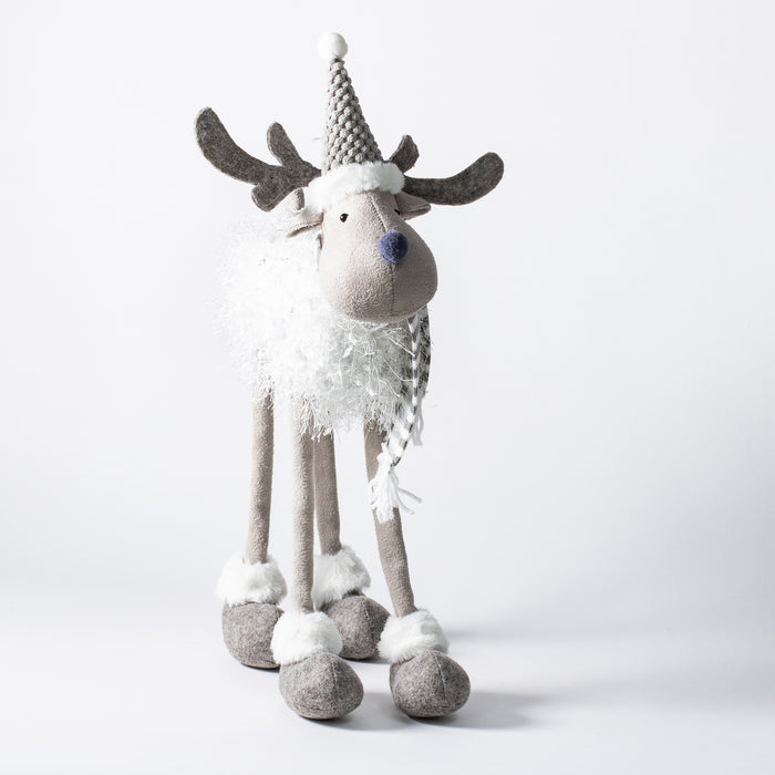 Standing White Reindeer - Grey Legs