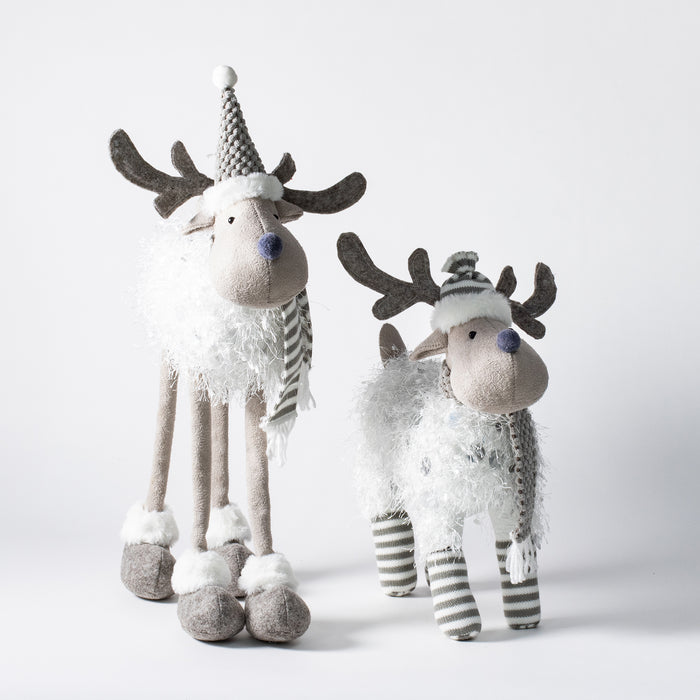 Standing White Reindeer - Grey Legs