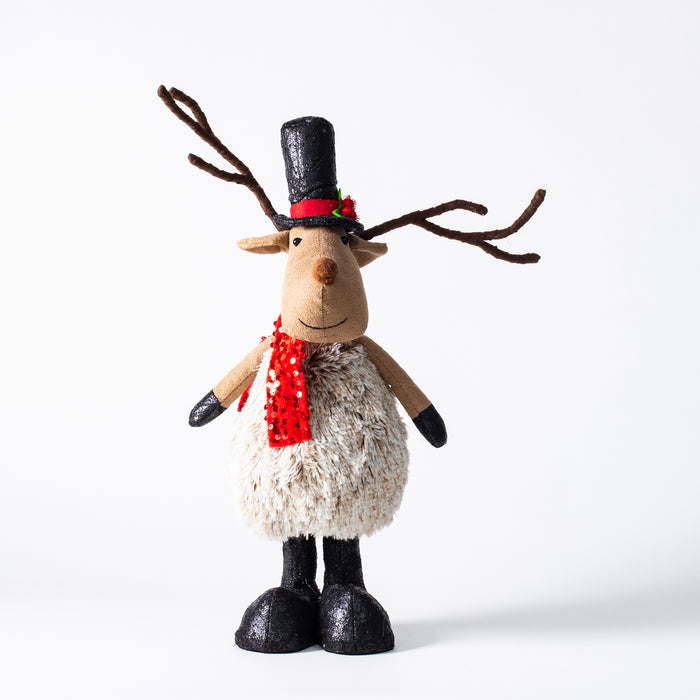 Standing  Reindeer With Red Scarf